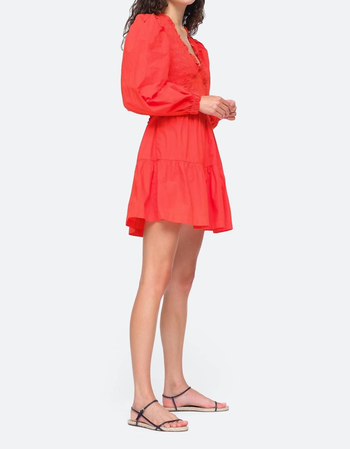 Style 1-3212619832-1901 SEA Size 6 Long Sleeve Red Cocktail Dress on Queenly