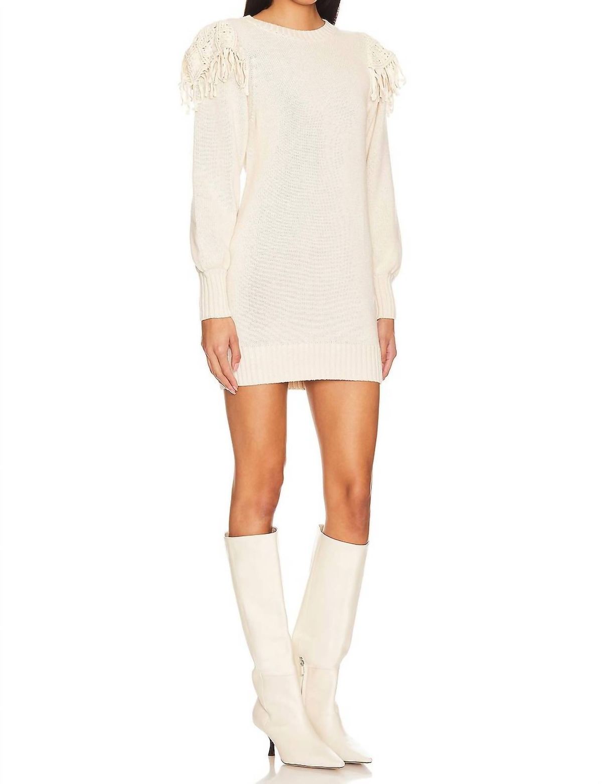 Style 1-322063345-892 Cleobella Size M Long Sleeve White Cocktail Dress on Queenly