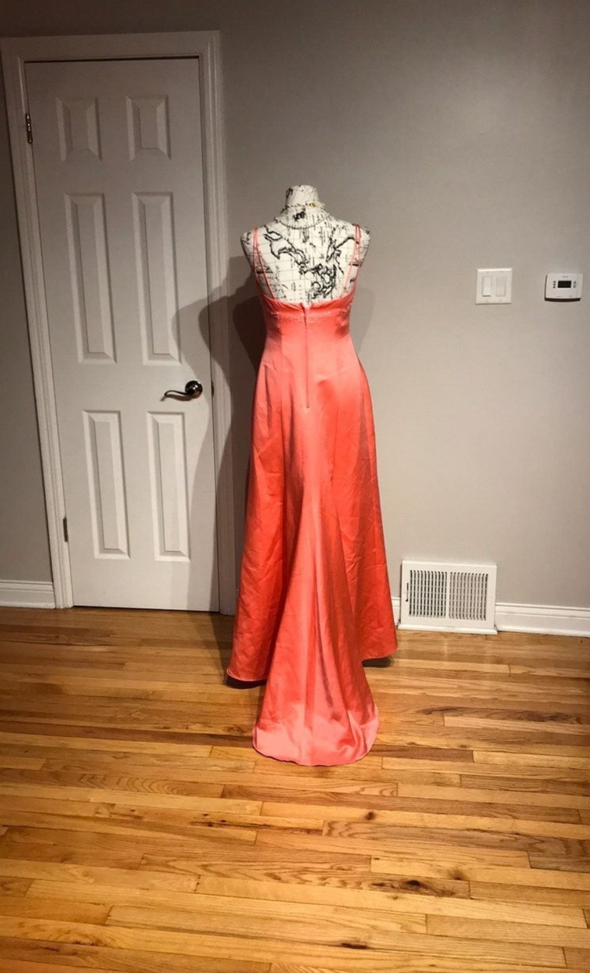 Alfred Angelo Size S Prom Strapless Lace Coral Mermaid Dress on Queenly