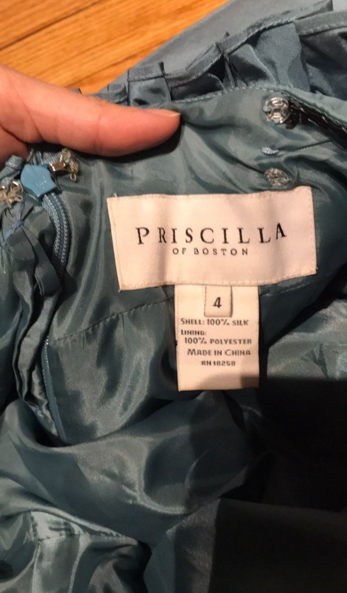 Priscila of Boston Size 4 Prom Strapless Satin Turquoise Blue Mermaid Dress on Queenly