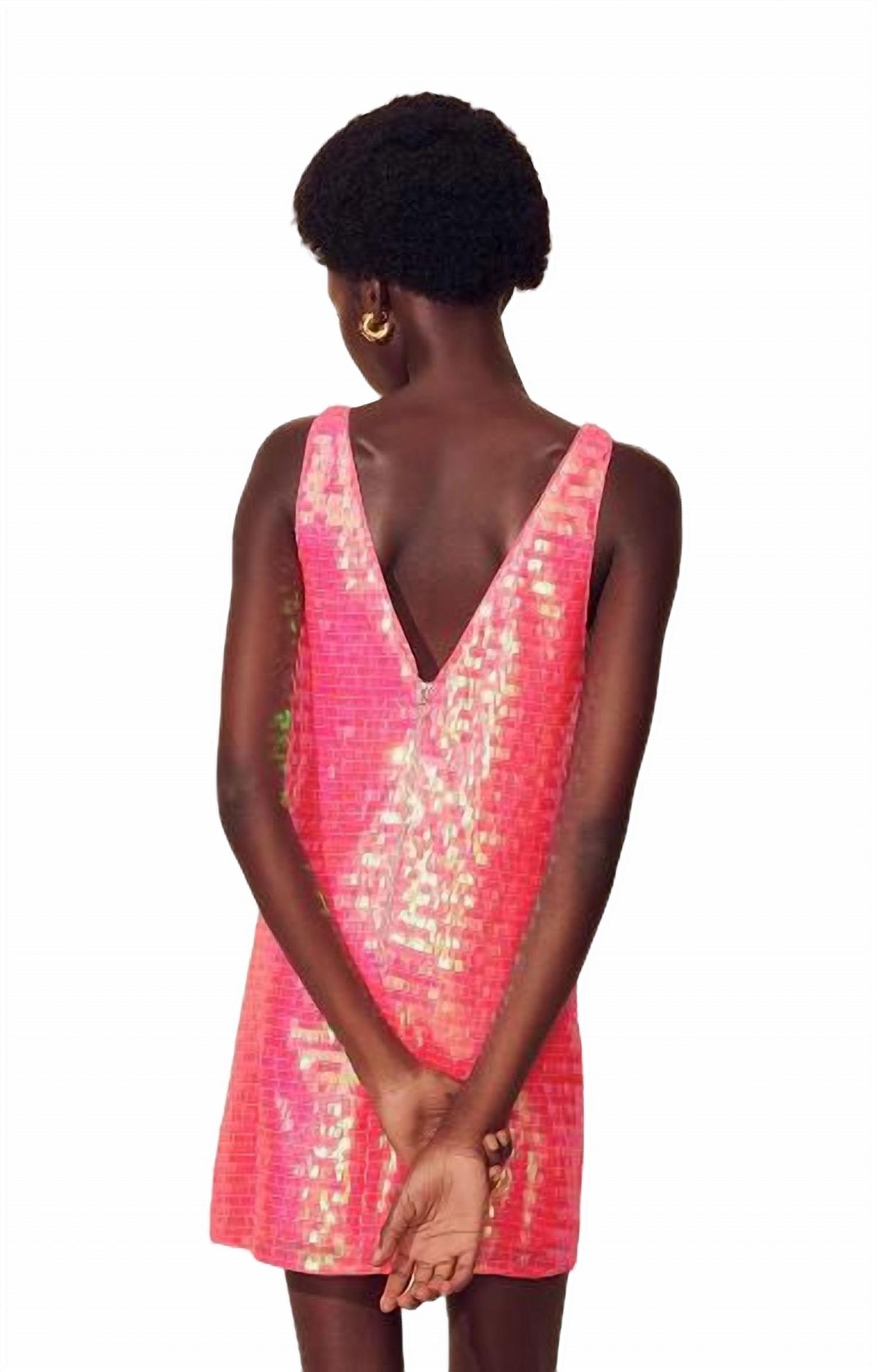 Style 1-791618653-892 SAYLOR Size M Plunge Pink Cocktail Dress on Queenly