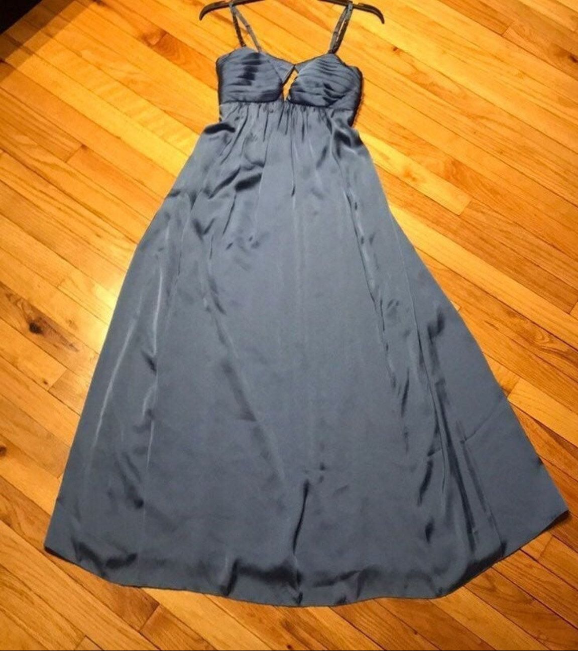 BCBG Size 4 Prom Plunge Blue A-line Dress on Queenly