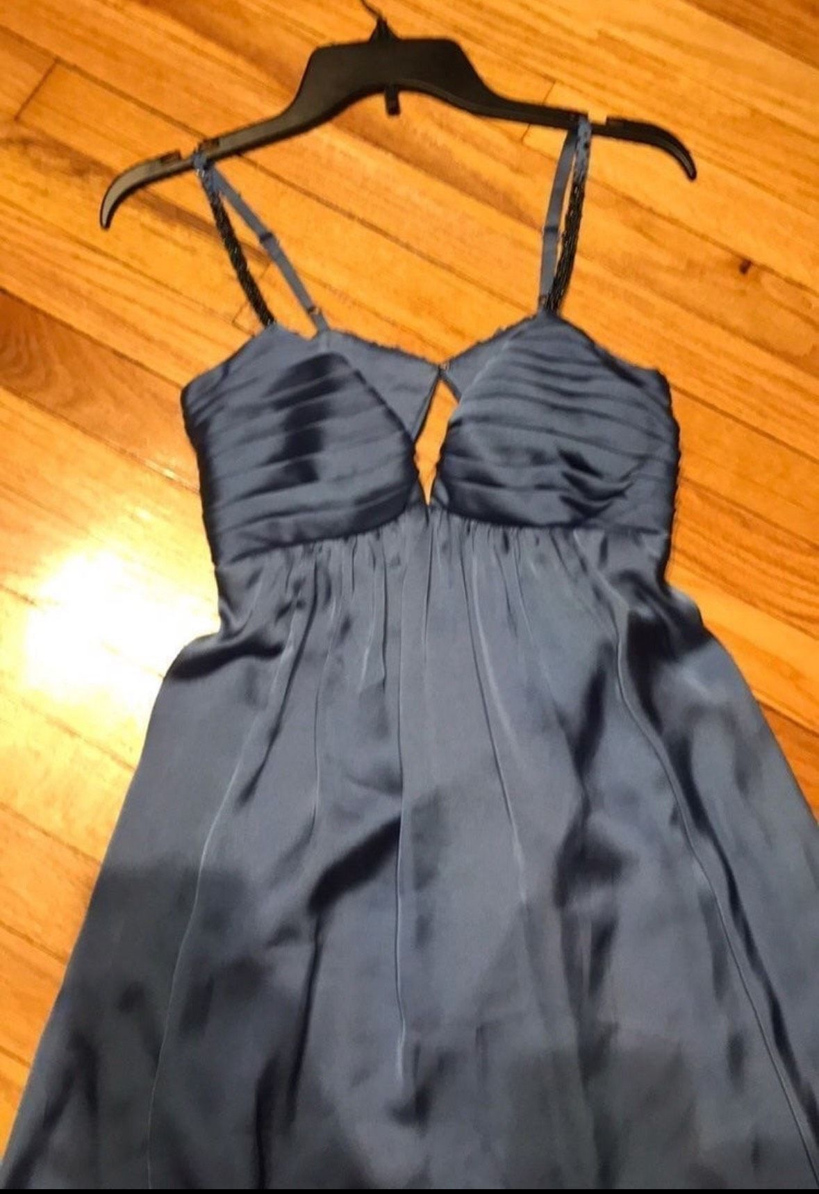 BCBG Size 4 Prom Plunge Blue A-line Dress on Queenly