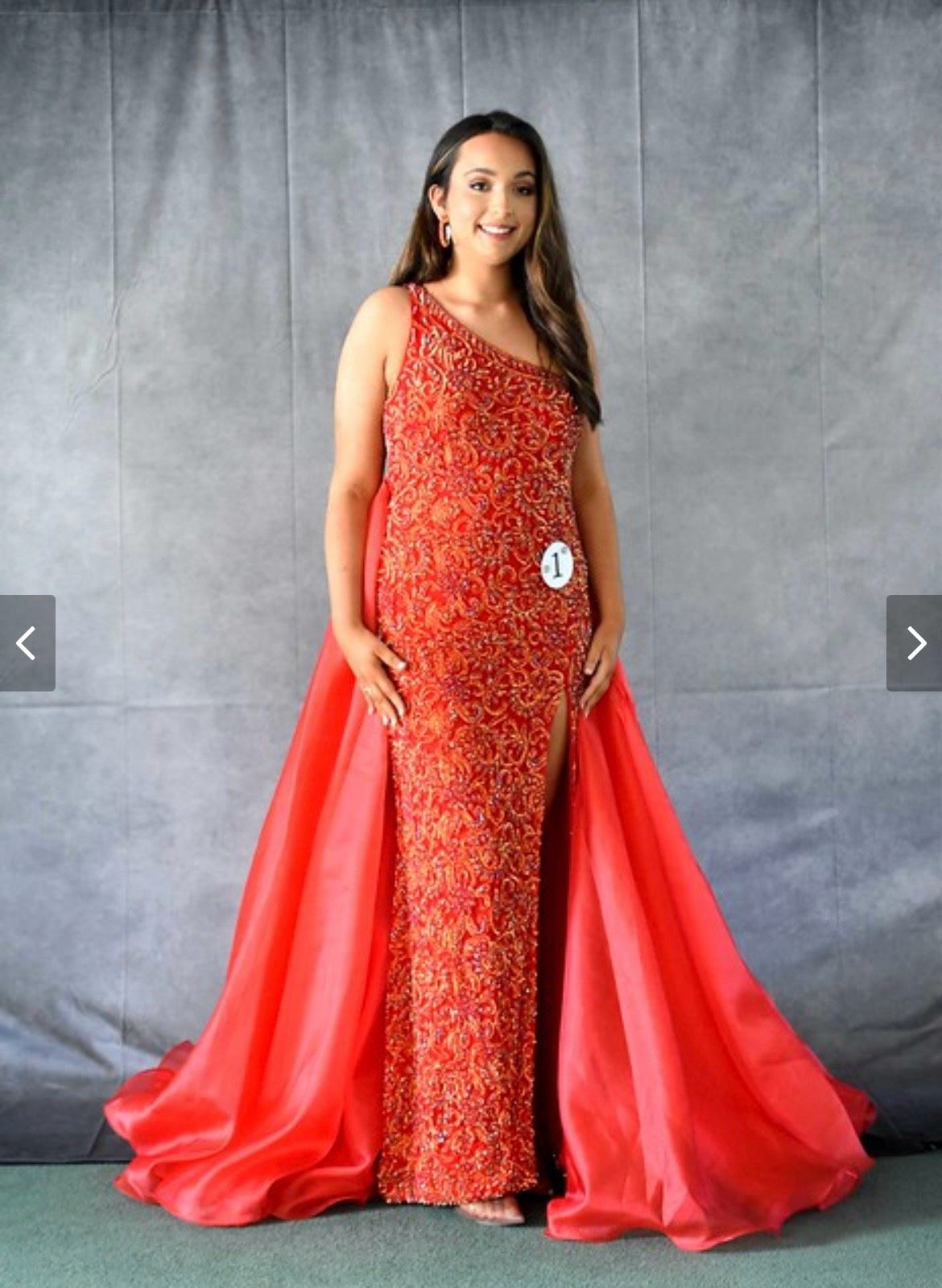 Style 11277 Ashley Lauren Size 12 Prom One Shoulder Red Mermaid Dress on Queenly