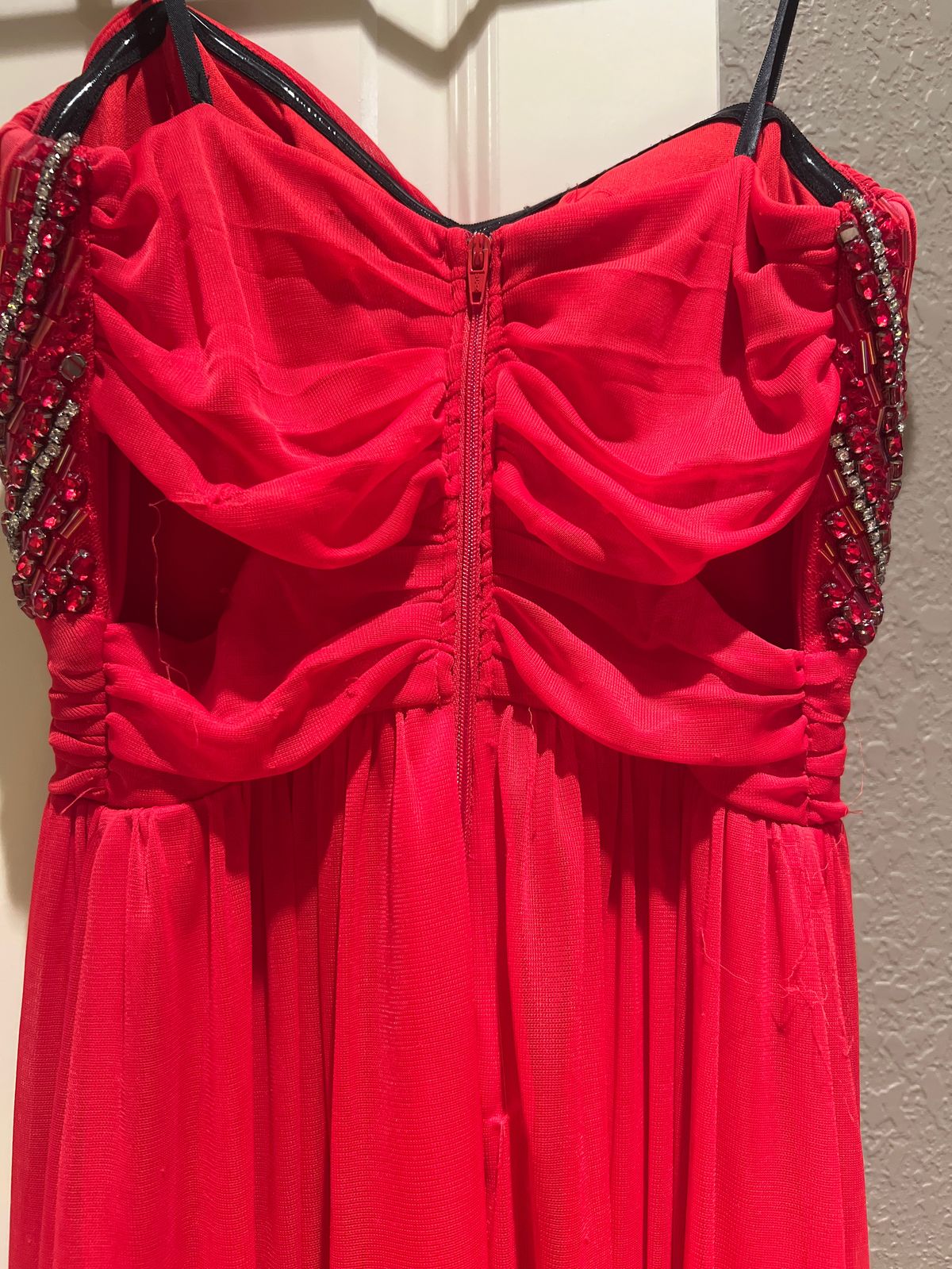 Size S Strapless Red A-line Dress on Queenly