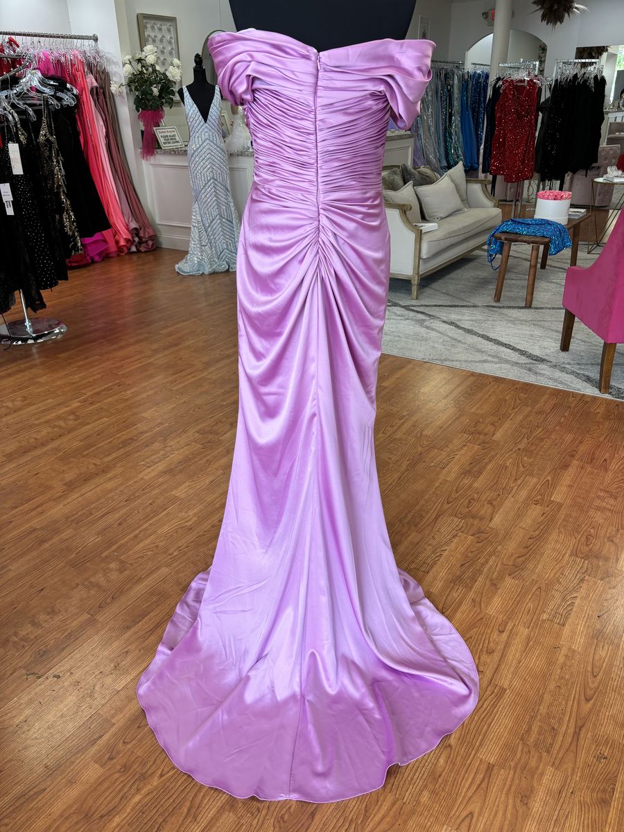 Style 11093 Ashley Lauren Size 12 Pageant Off The Shoulder Purple Mermaid Dress on Queenly