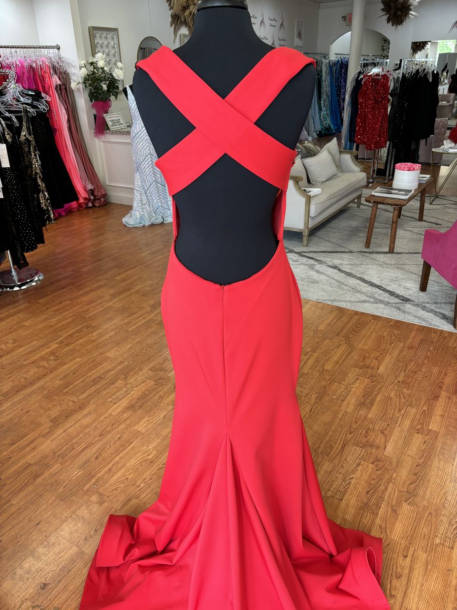 Style 11025 Ashley Lauren Size 14 Pageant Off The Shoulder Red Mermaid Dress on Queenly