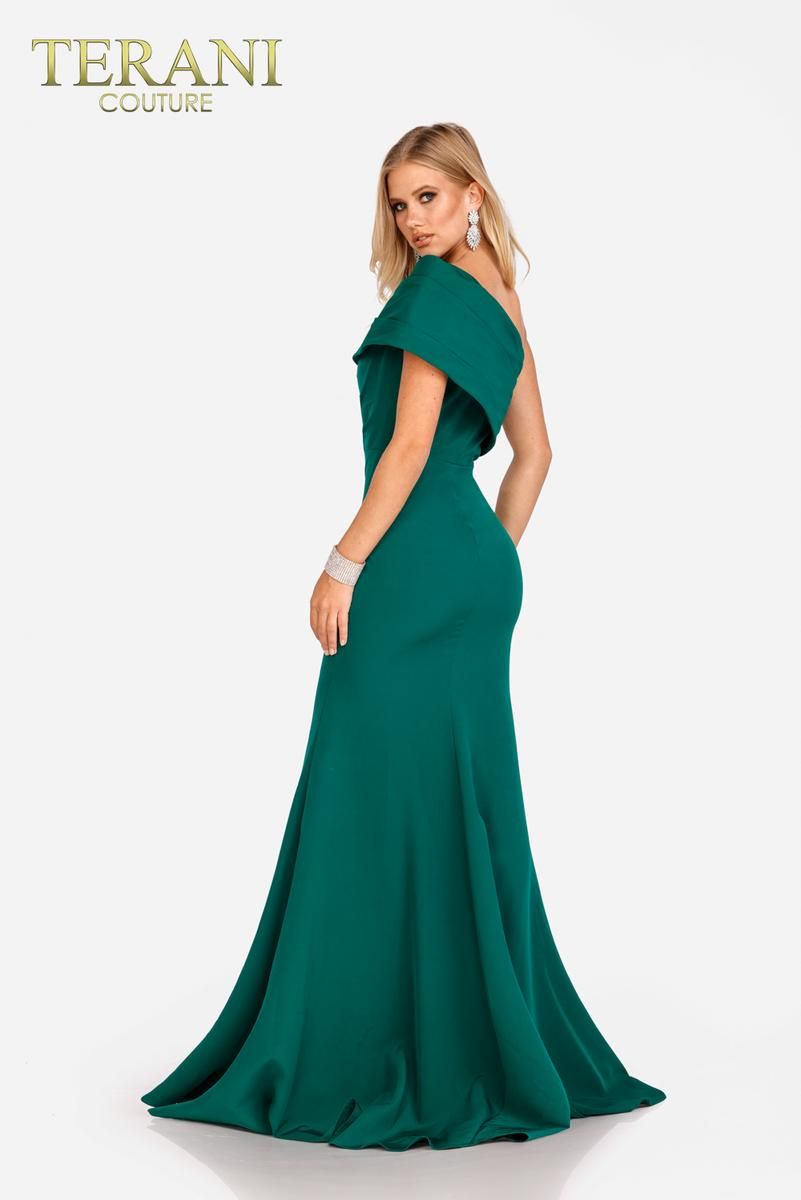 Style 231M0473 Terani Couture Size 4 Pageant Emerald Green Floor Length Maxi on Queenly