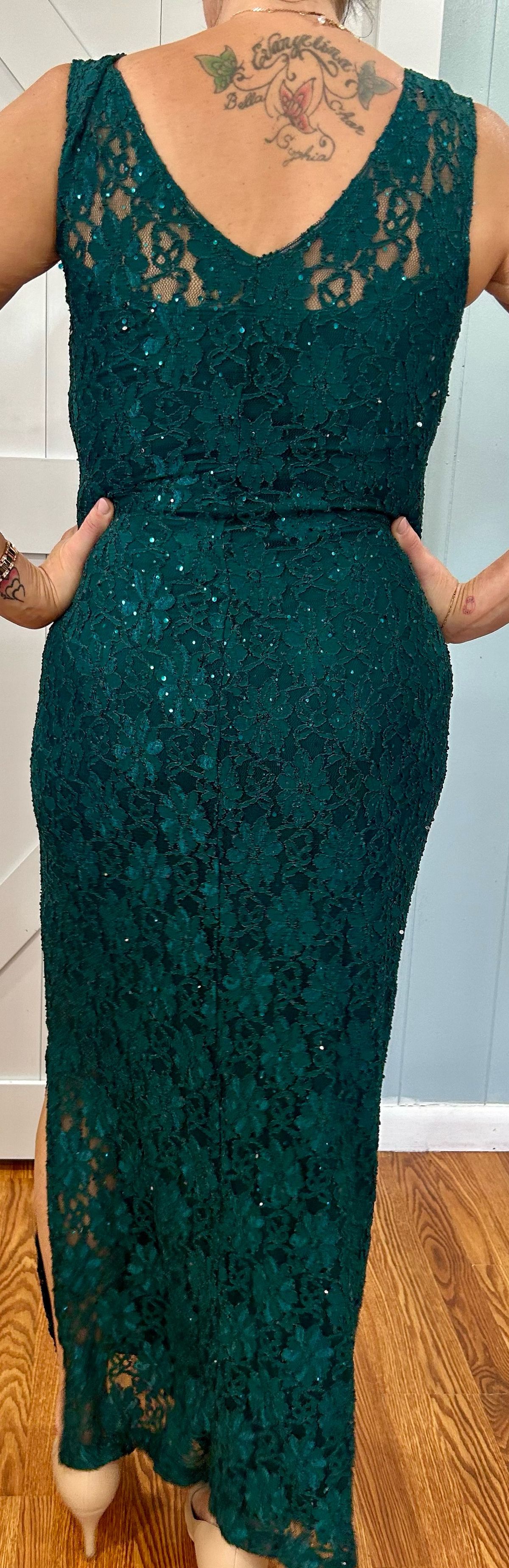 Size 6 Green Side Slit Dress on Queenly