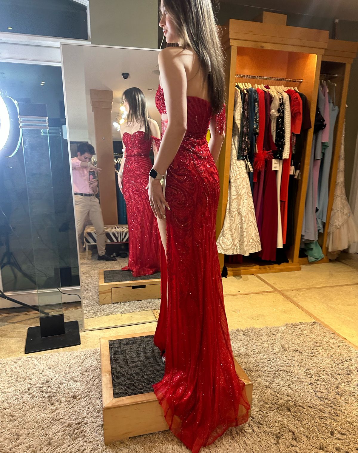 Style PS23979 Portia and Scarlett Size 2 Prom Strapless Red Mermaid Dress on Queenly