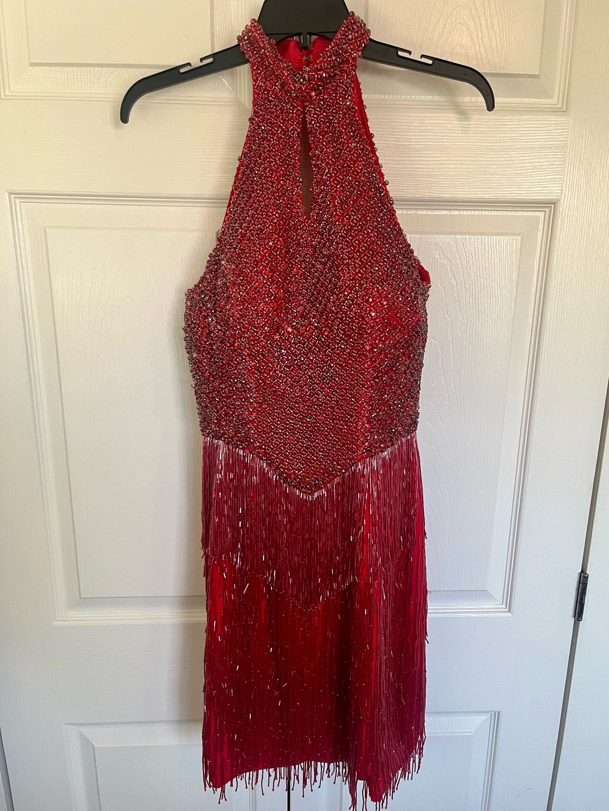 Size 2 High Neck Red Cocktail Dress on Queenly