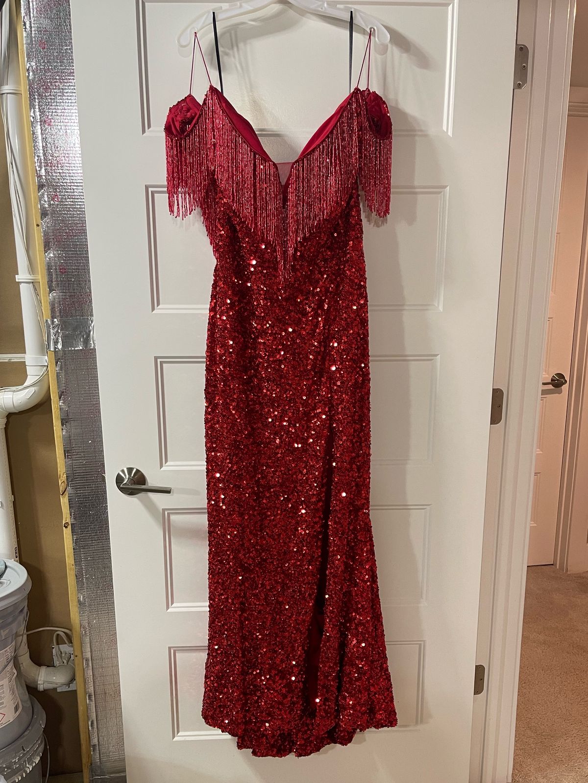 Style 61389 Alyce Paris Plus Size 18 Prom Off The Shoulder Red A-line Dress on Queenly