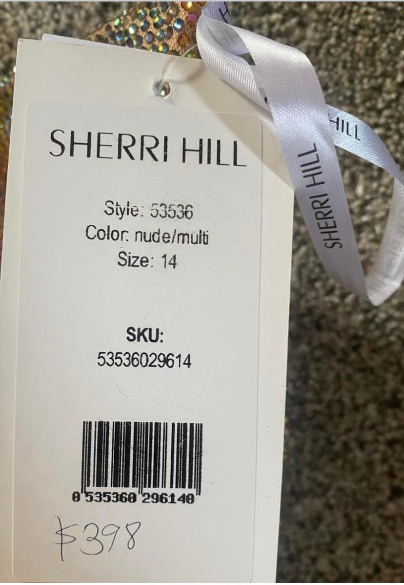 Sherri Hill Size 14 Prom Plunge Gold Cocktail Dress on Queenly