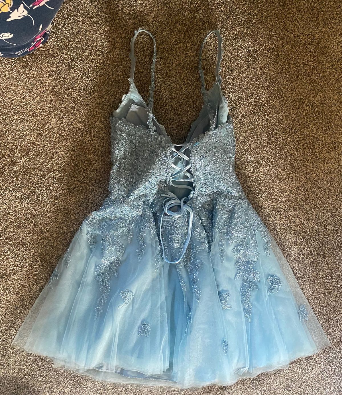 Sherri Hill Plus Size 18 Prom Plunge Blue Cocktail Dress on Queenly