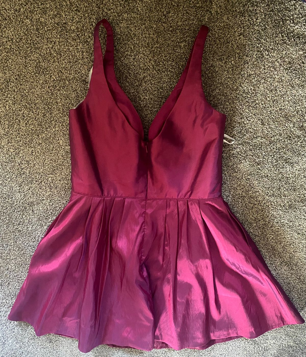 Sherri Hill Plus Size 16 Prom Plunge Red Cocktail Dress on Queenly