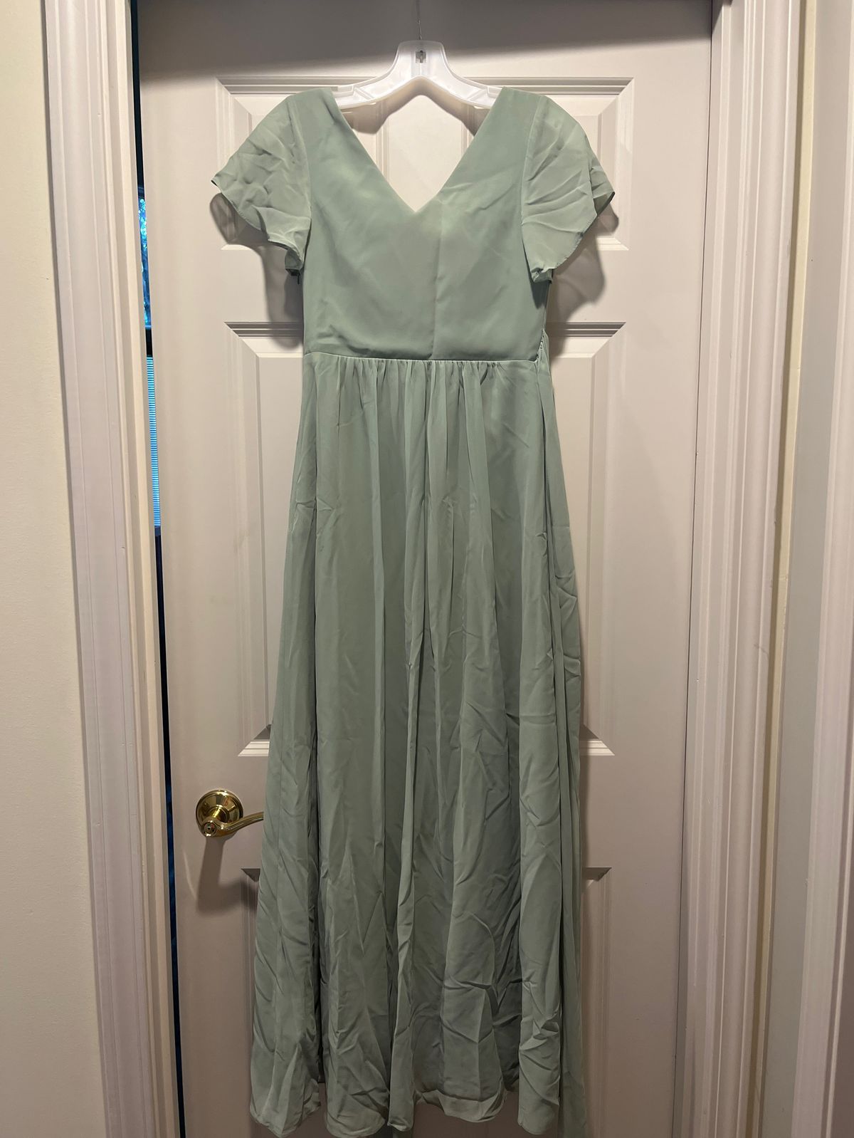 revelry Size 2 Cap Sleeve Green Floor Length Maxi on Queenly