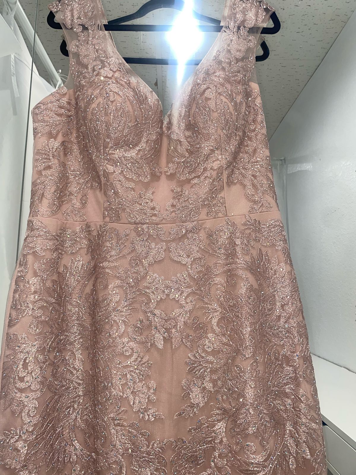 Style 6235 Rose Gold Let’s Size 3X Prom Rose Gold Cocktail Dress on Queenly