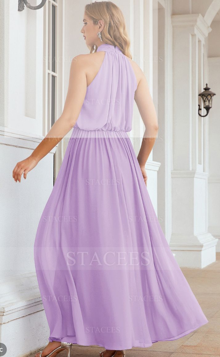 Stacees Size 4 Bridesmaid Purple A-line Dress on Queenly