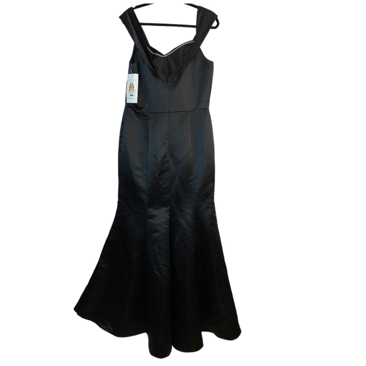 Hayley Paige Size 14 Bridesmaid Plunge Black Mermaid Dress on Queenly