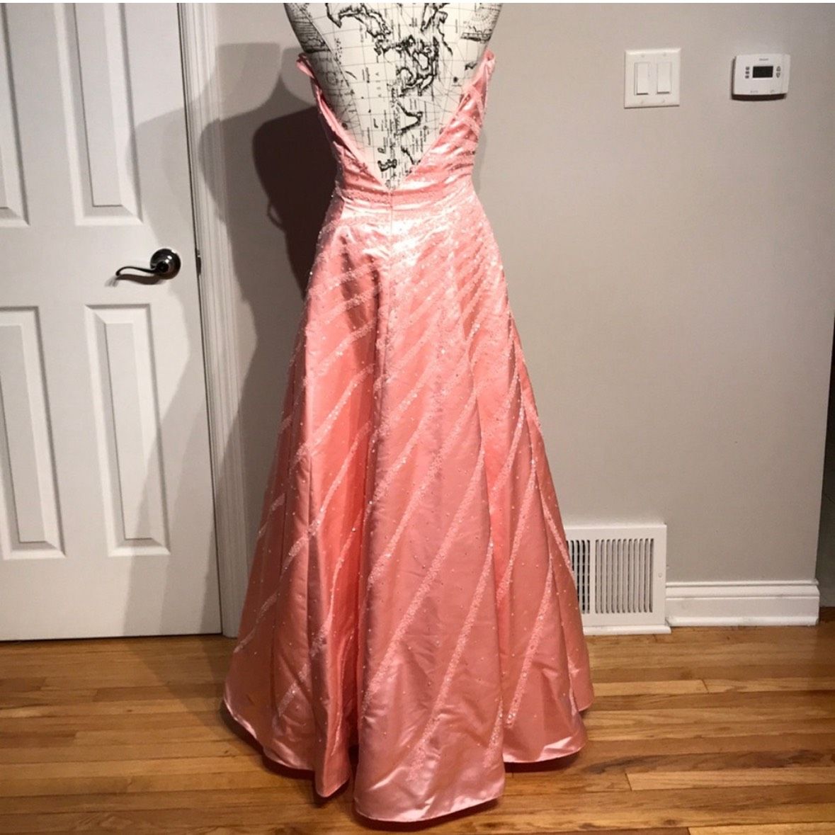 Ice & Fire Plus Size 16 Prom Strapless Lace Pink Ball Gown on Queenly