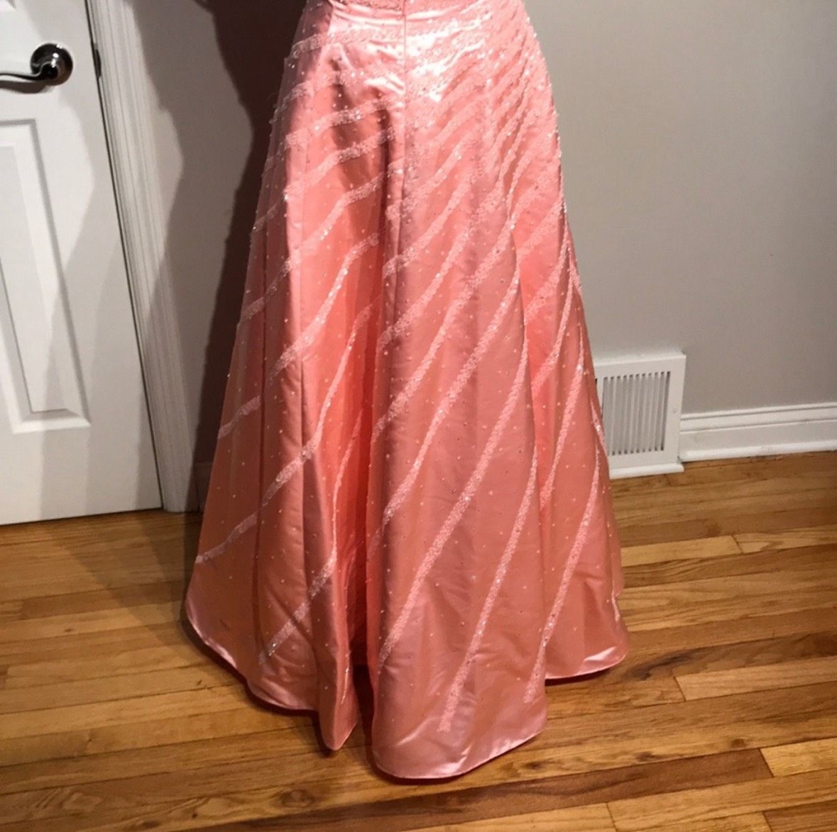 Ice & Fire Plus Size 16 Prom Strapless Lace Pink Ball Gown on Queenly