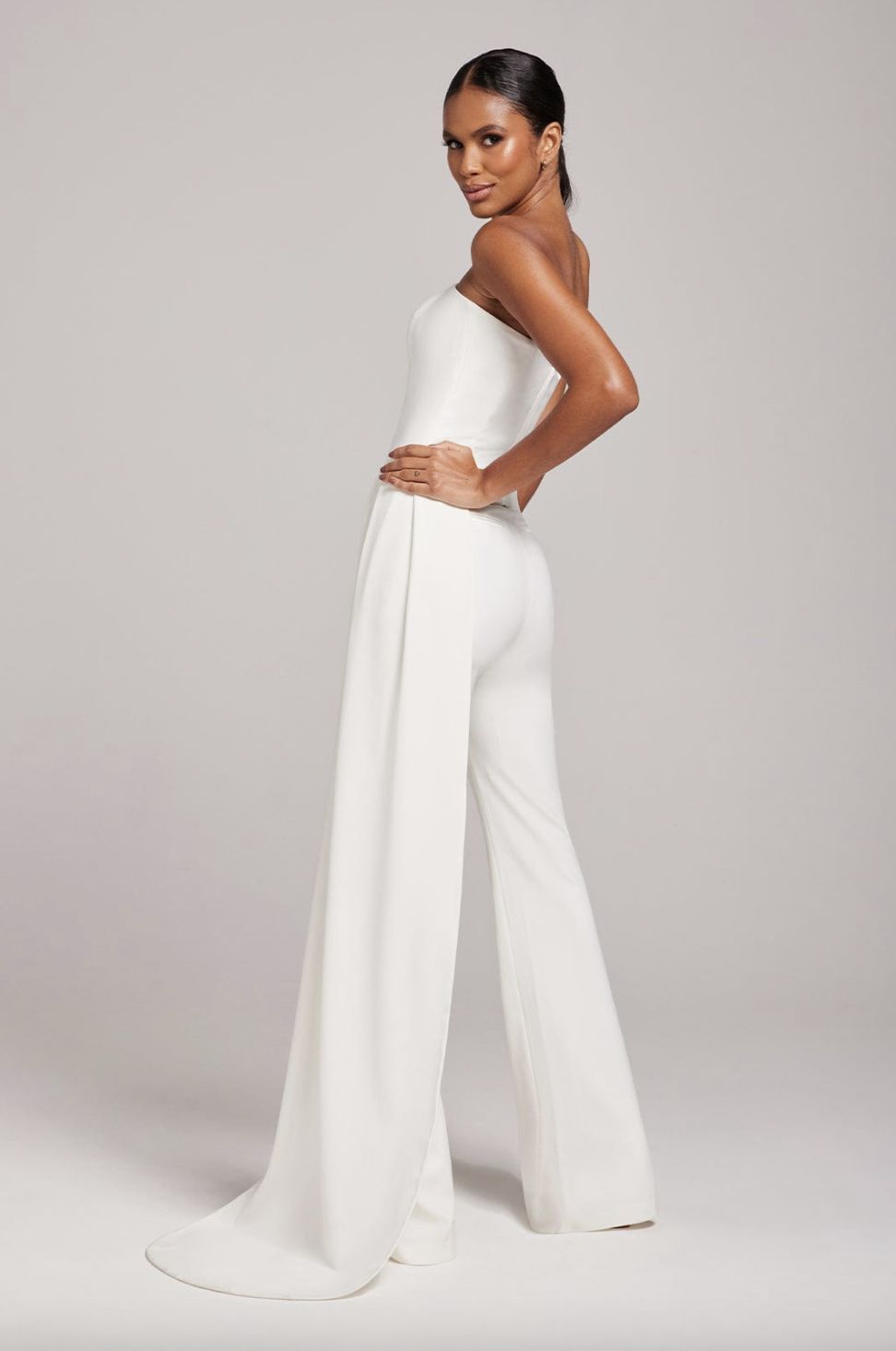 Nadine Merabi Size 4 Pageant White Formal Jumpsuit on Queenly