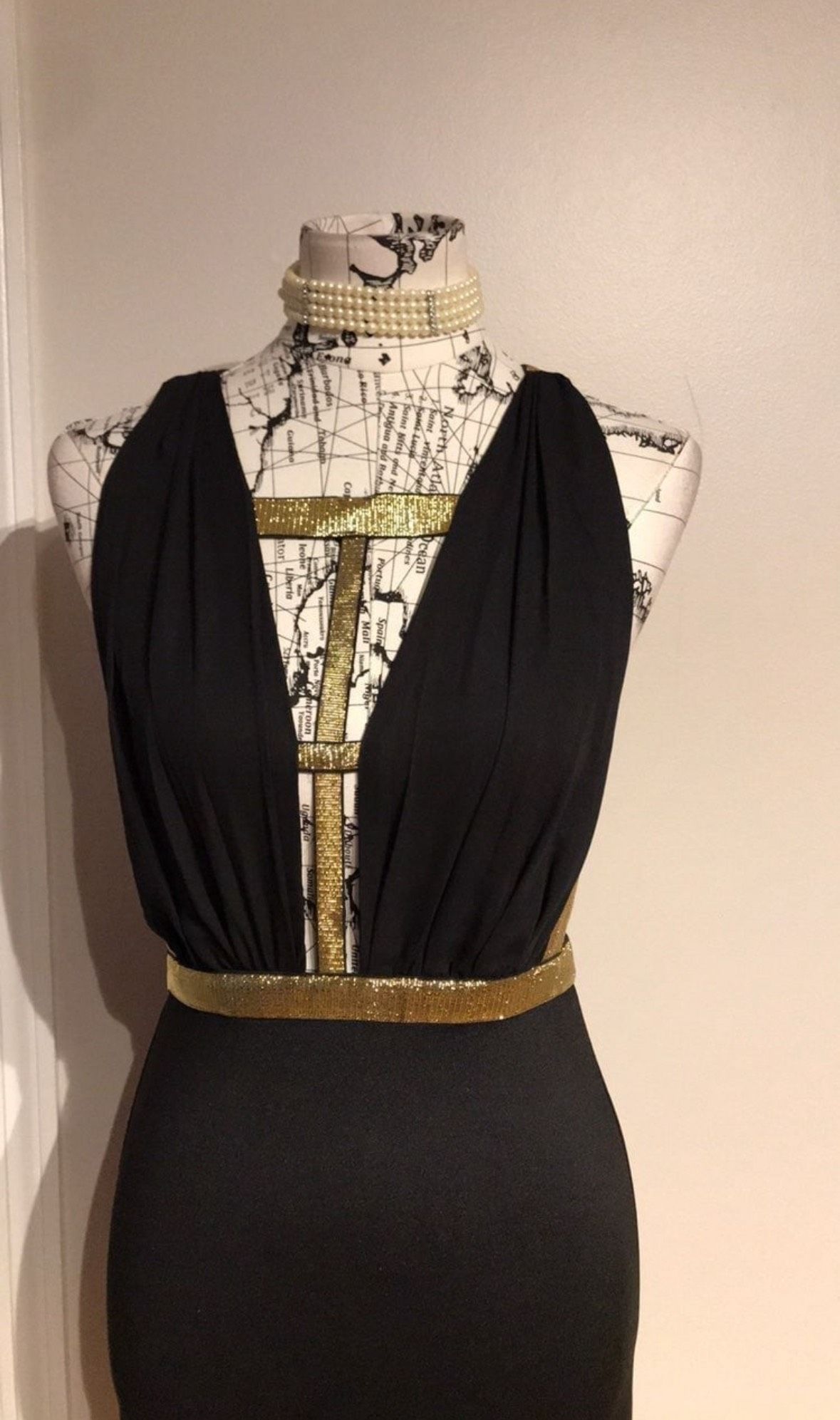 Windsor Size M Plunge Sheer Black Cocktail Dress on Queenly