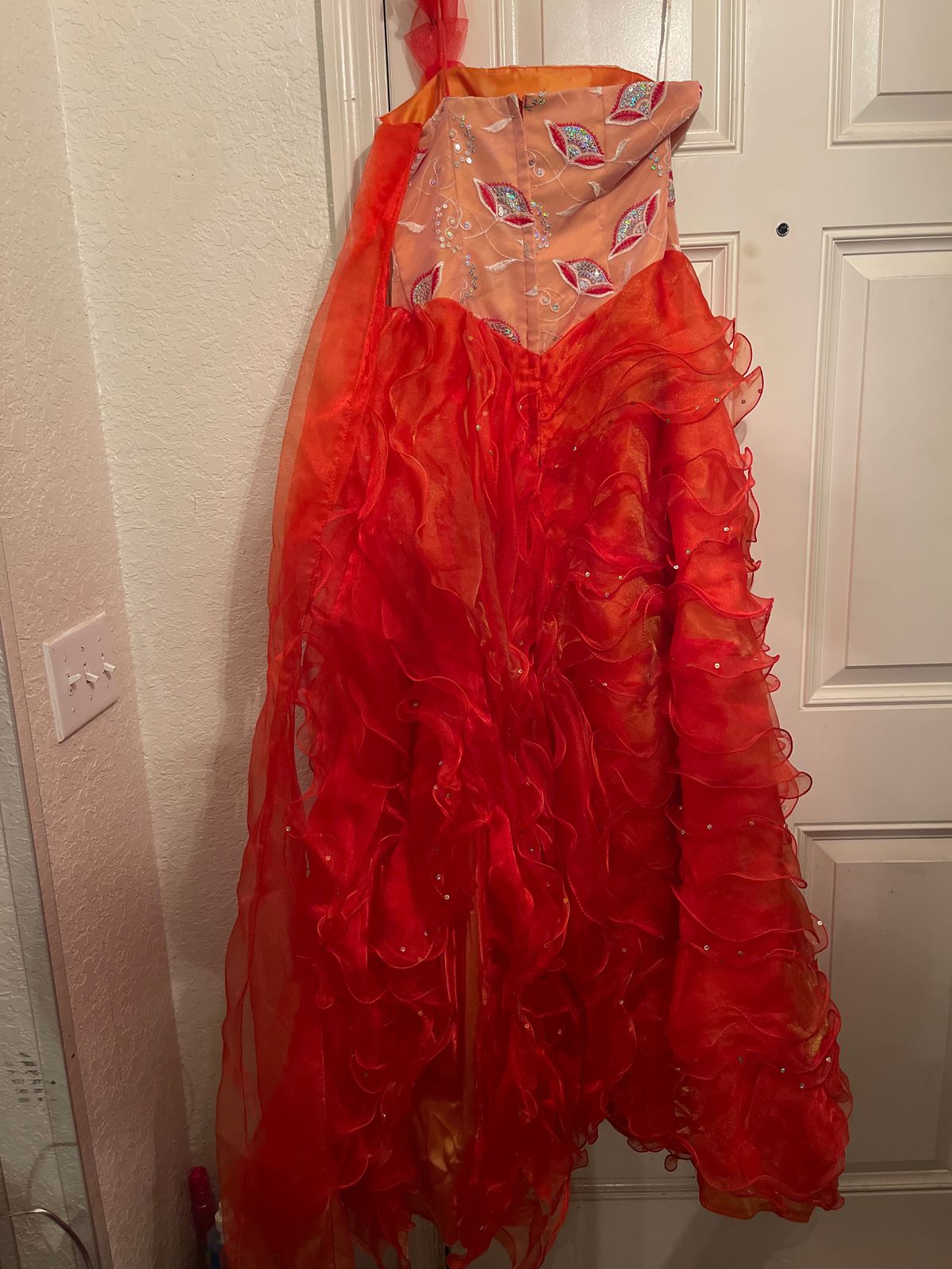 Rely Ardrn Size 8 Strapless Orange Ball Gown on Queenly