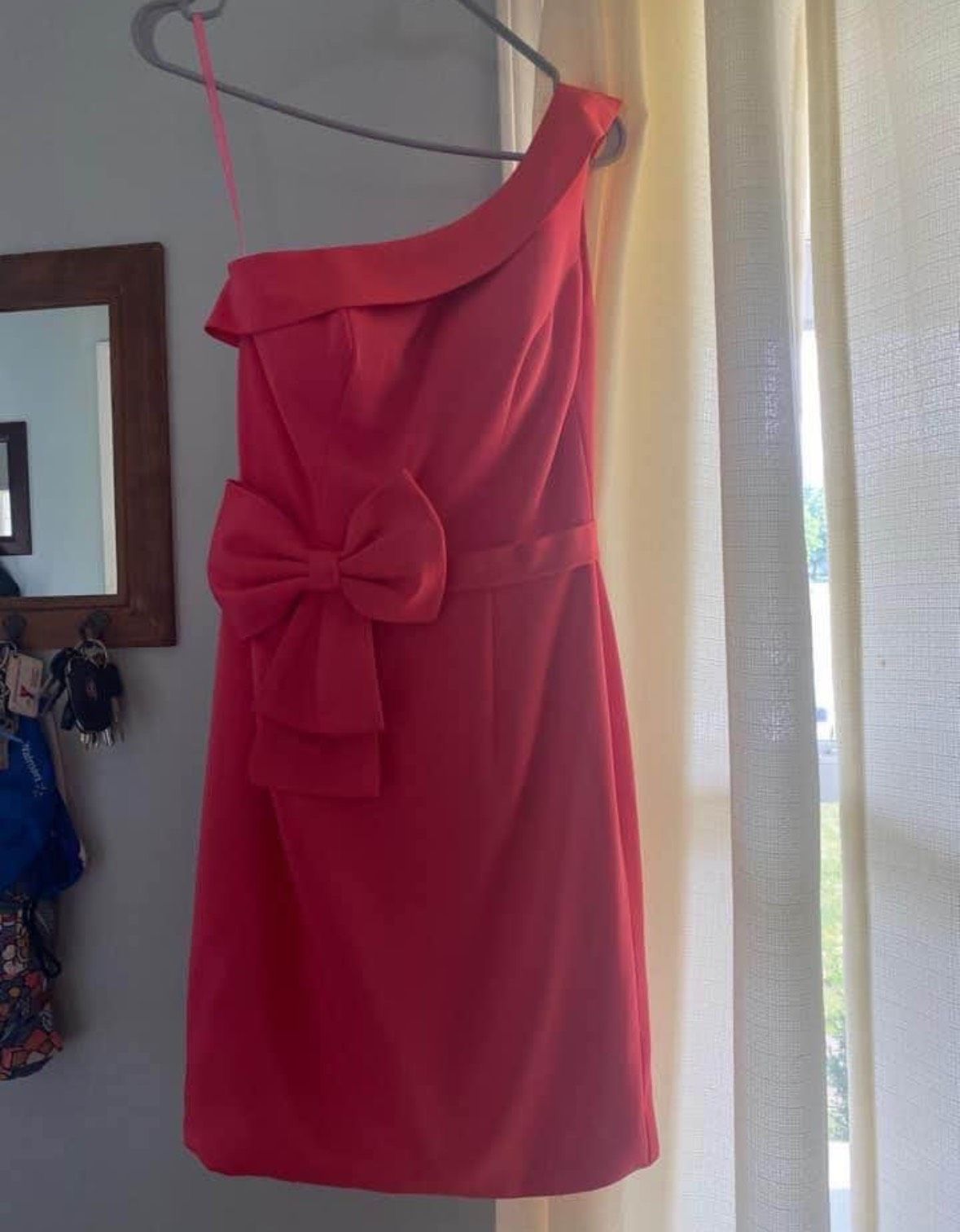 Ashley Lauren Size 00 Pageant One Shoulder Coral Cocktail Dress on Queenly