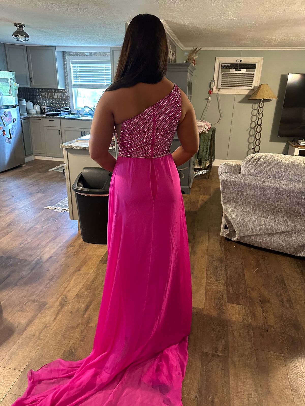 Sherri Hill Size 4 Pageant One Shoulder Pink Mermaid Dress on Queenly