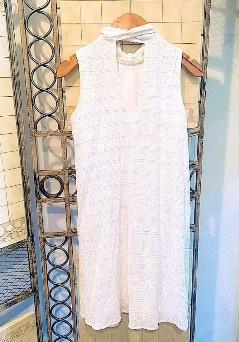 Calvin Klein Size 2 Pageant Interview High Neck Sheer White A-line Dress on Queenly