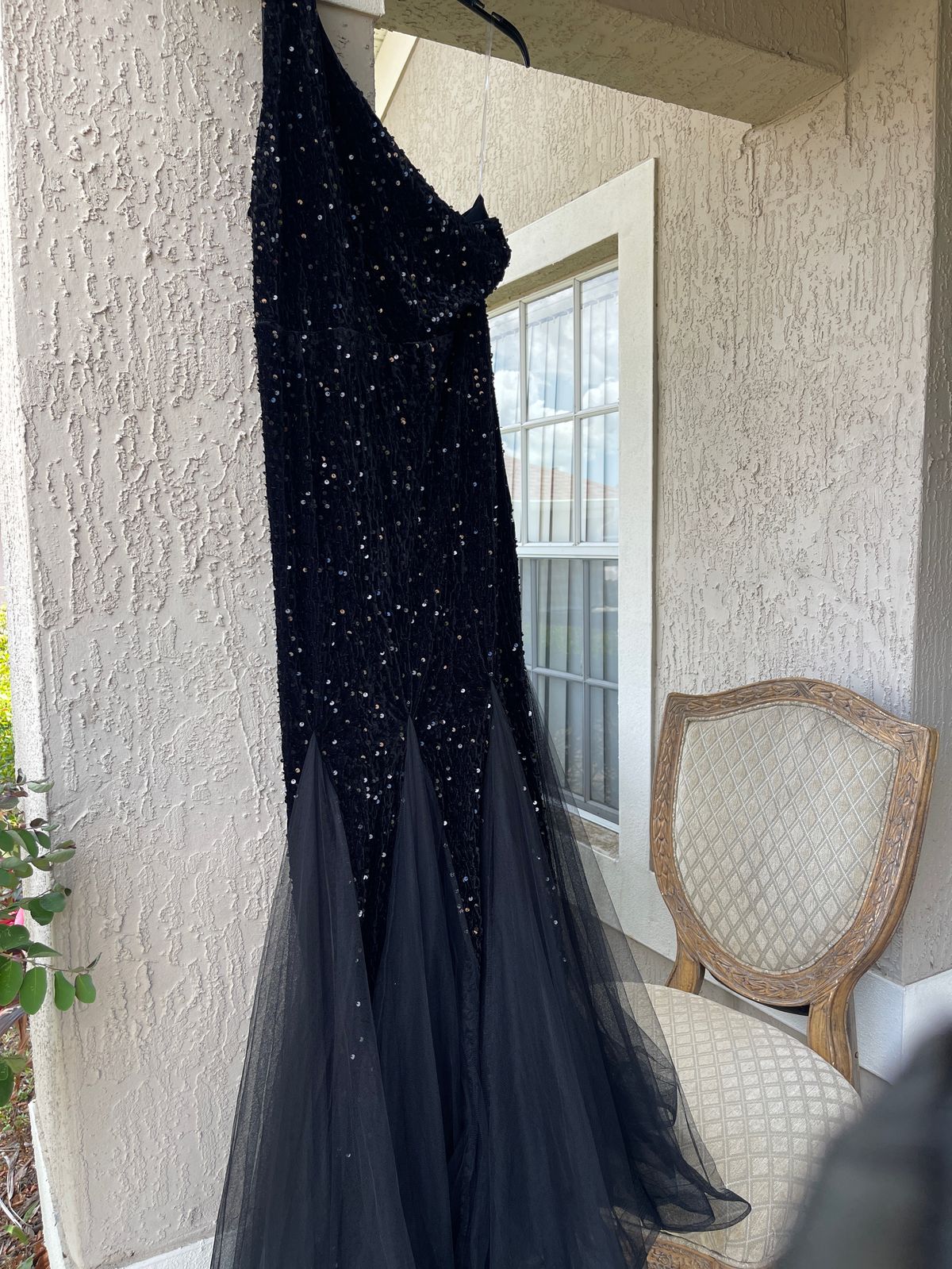 Faeriesty Plus Size 16 Prom One Shoulder Black Mermaid Dress on Queenly