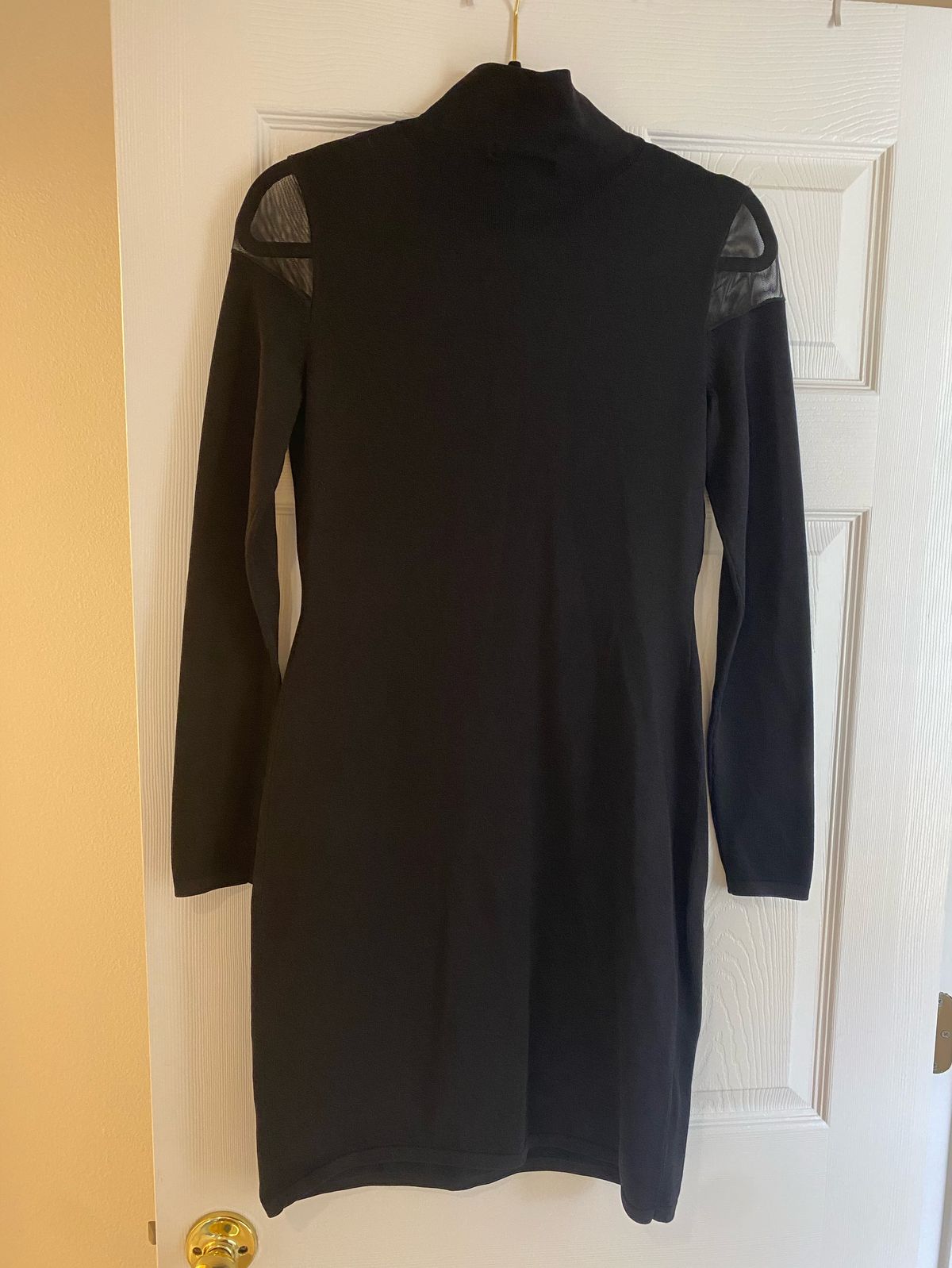 Style 250586366001 Ralph Lauren Size 4 Long Sleeve Sheer Black Cocktail Dress on Queenly