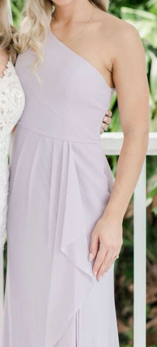 David's Bridal Size 6 One Shoulder Purple Cocktail Dress on Queenly