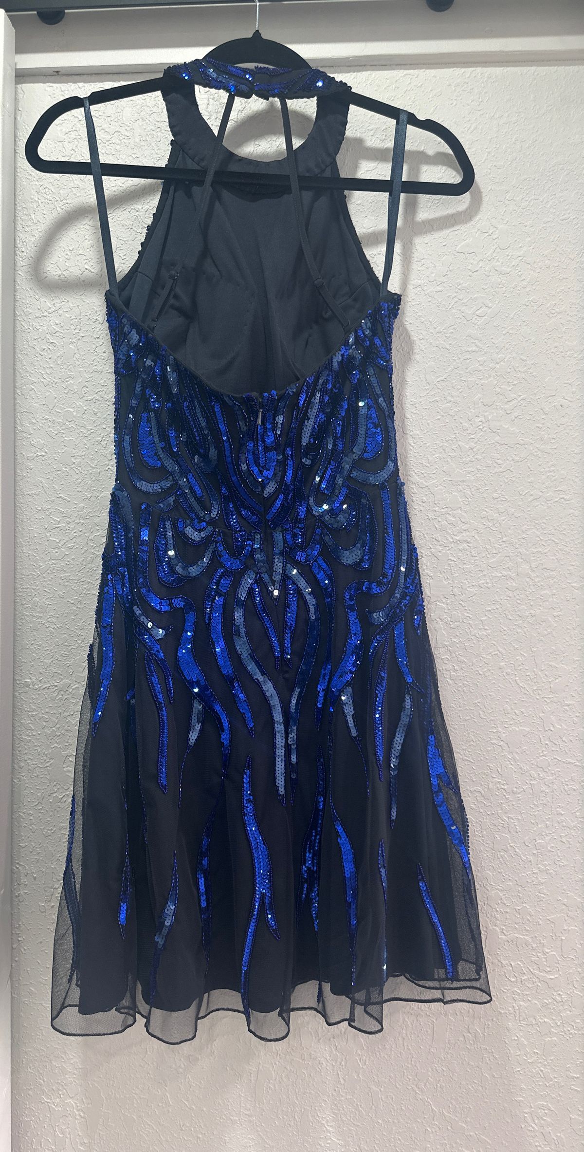 Ashley Lauren Size 2 Pageant High Neck Blue Cocktail Dress on Queenly