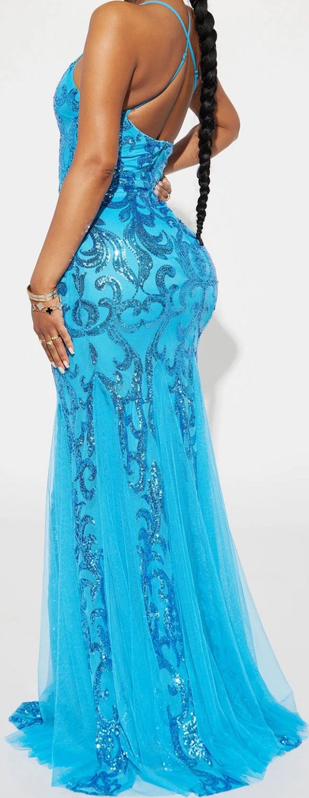 Size XS Prom Plunge Blue A-line Dress on Queenly