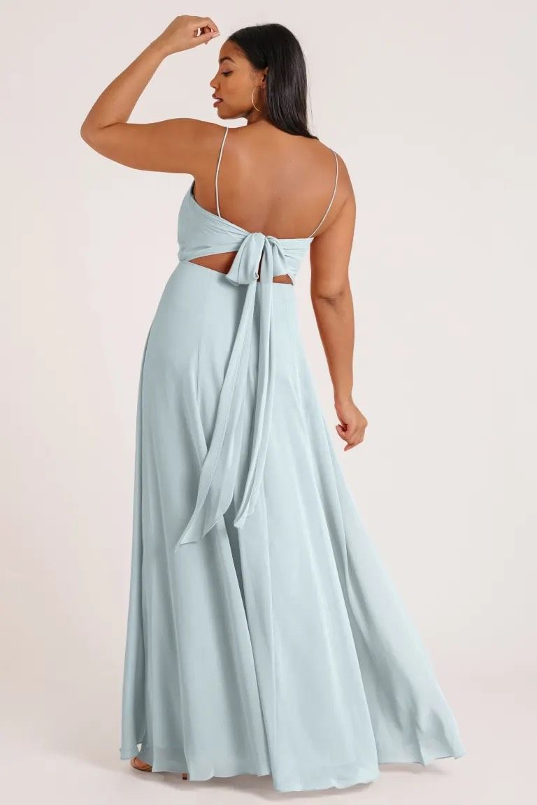 Style 1985 Jenny Yoo Size M Bridesmaid Blue Side Slit Dress on Queenly