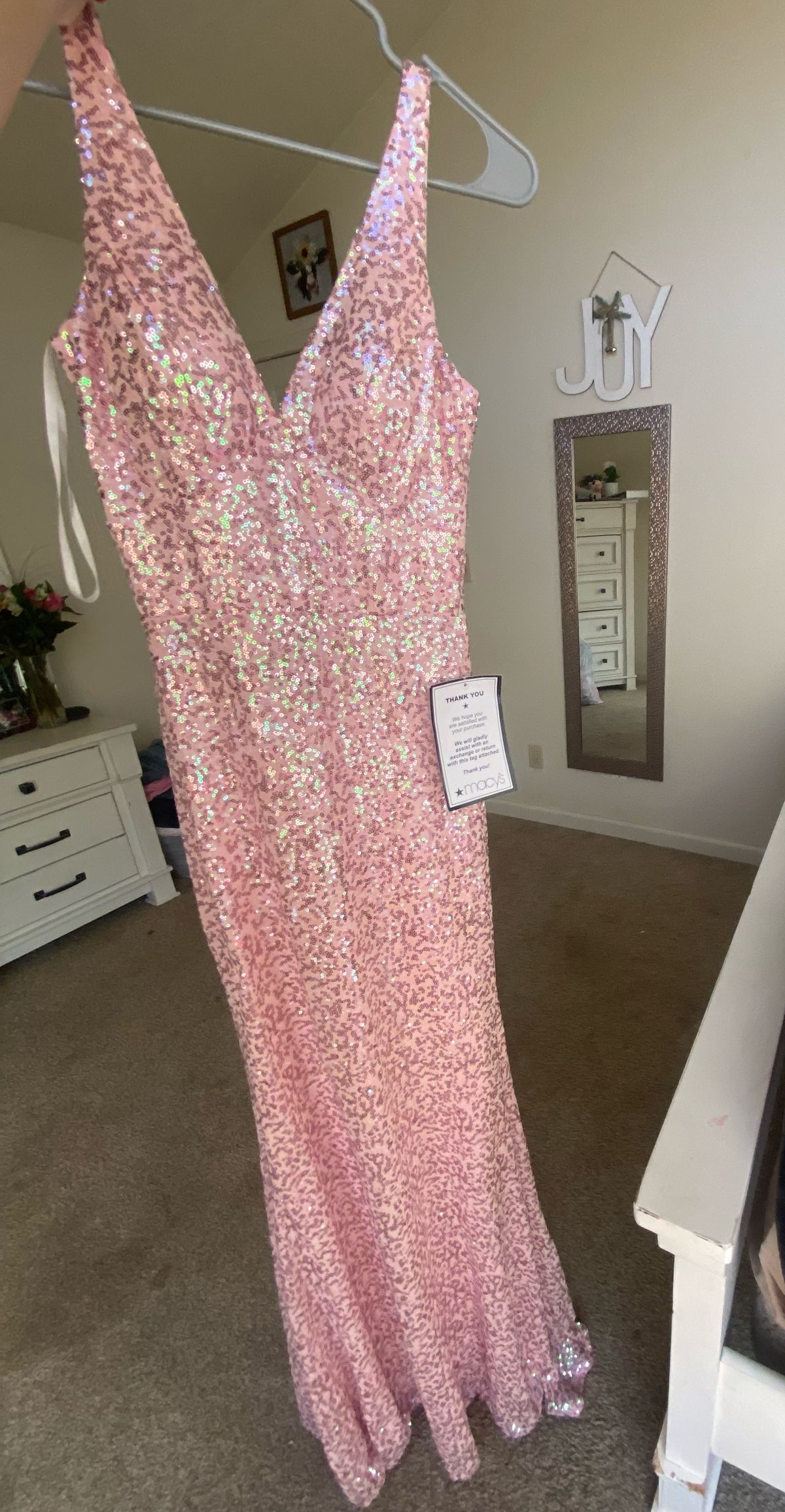 Size XS Prom Plunge Pink A-line Dress on Queenly