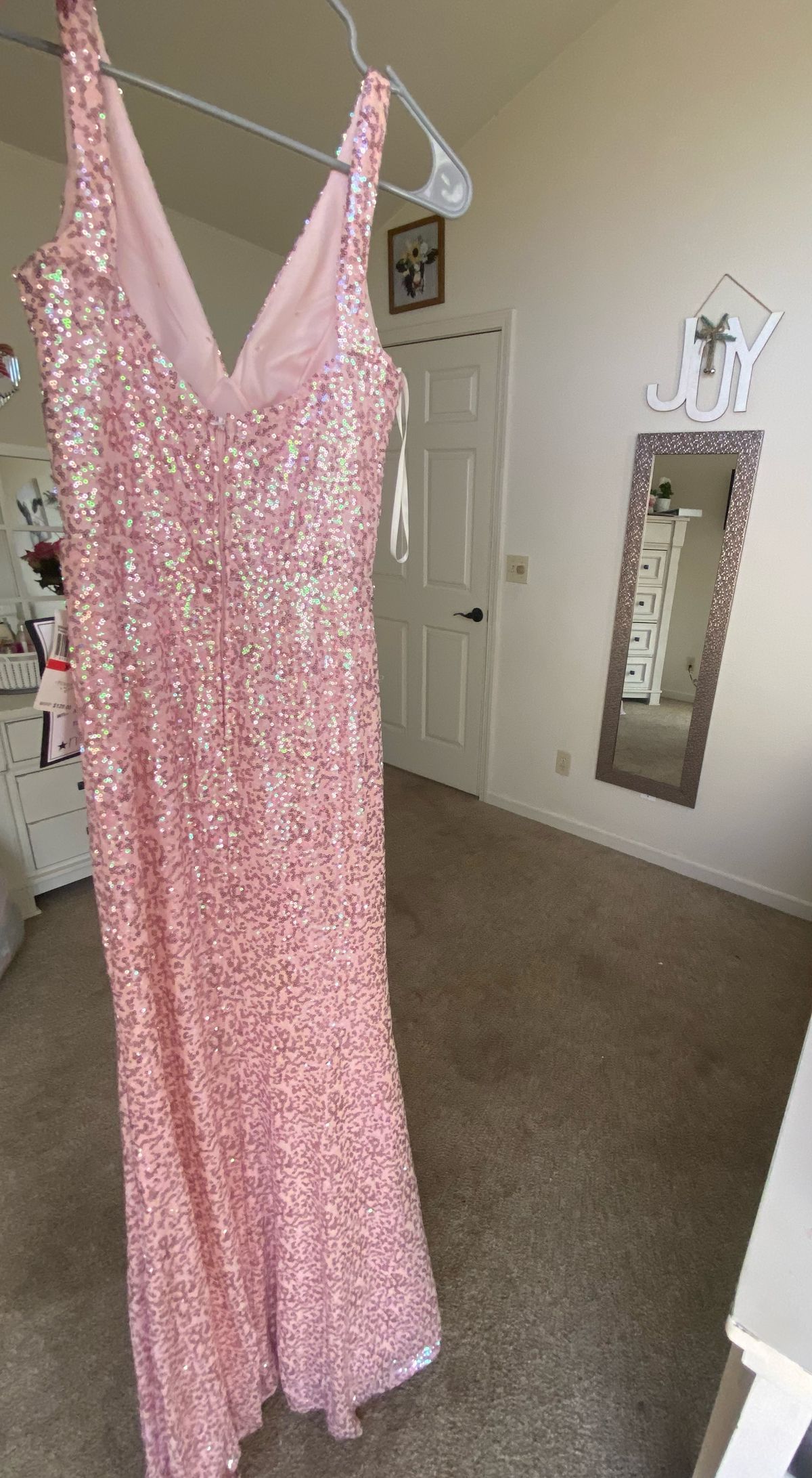 Size XS Prom Plunge Pink A-line Dress on Queenly