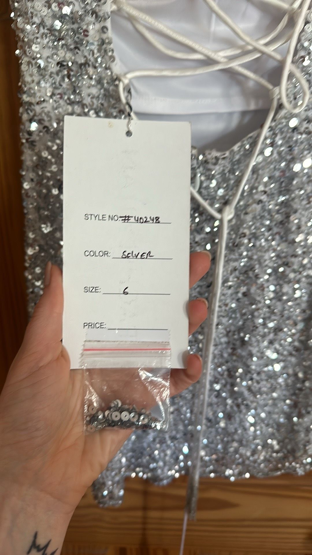 Style 40248 Rachel Allan Size 6 Silver Cocktail Dress on Queenly