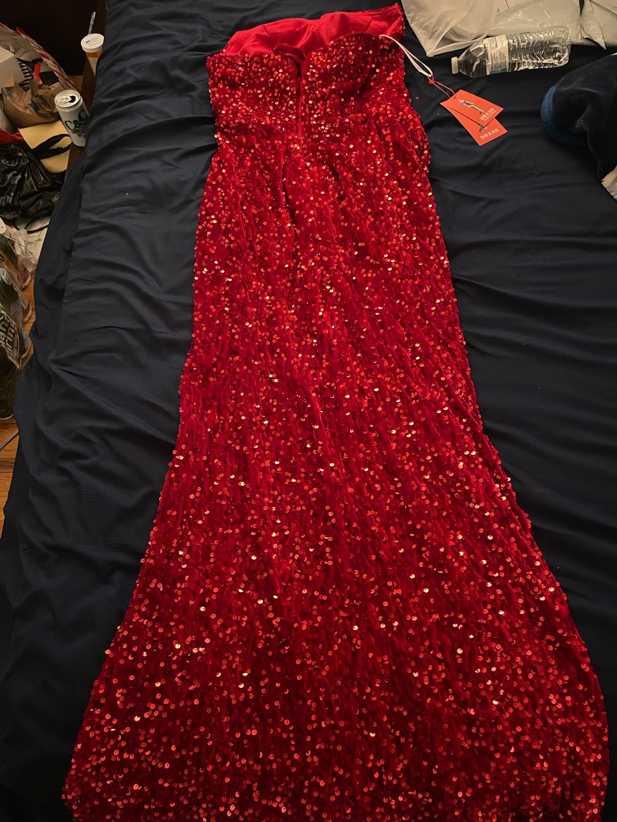 Size 10 Prom Off The Shoulder Red Mermaid Dress on Queenly