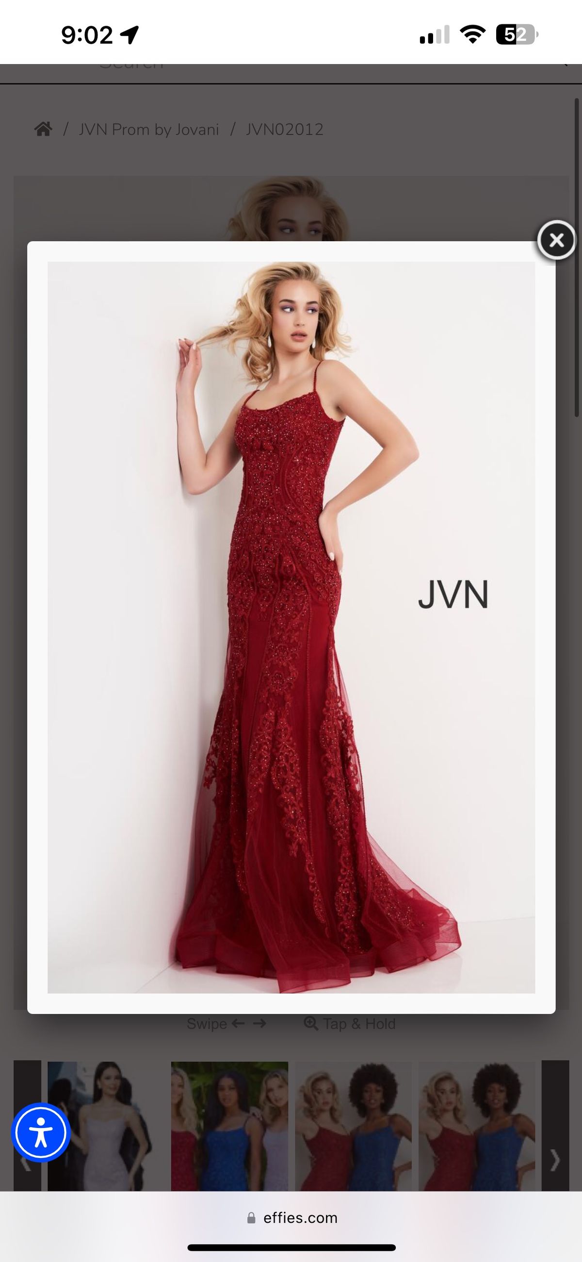 Style JVN02012 Jovani Size 10 Prom Red Mermaid Dress on Queenly