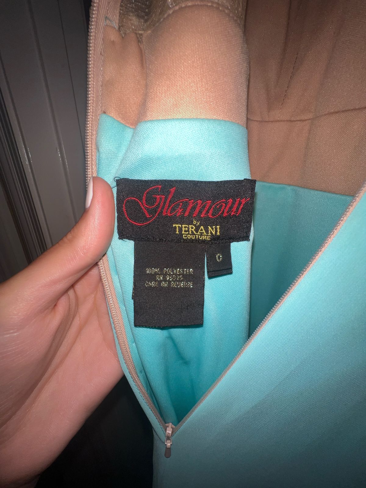 Terani Couture Size 0 Prom High Neck Blue Floor Length Maxi on Queenly