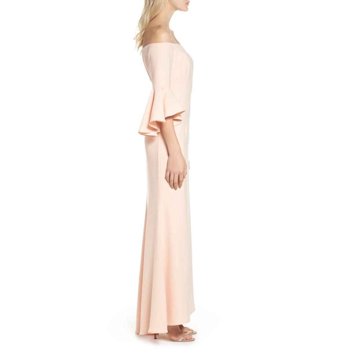 Vince Camuto Size 10 Off The Shoulder Pink Floor Length Maxi on Queenly