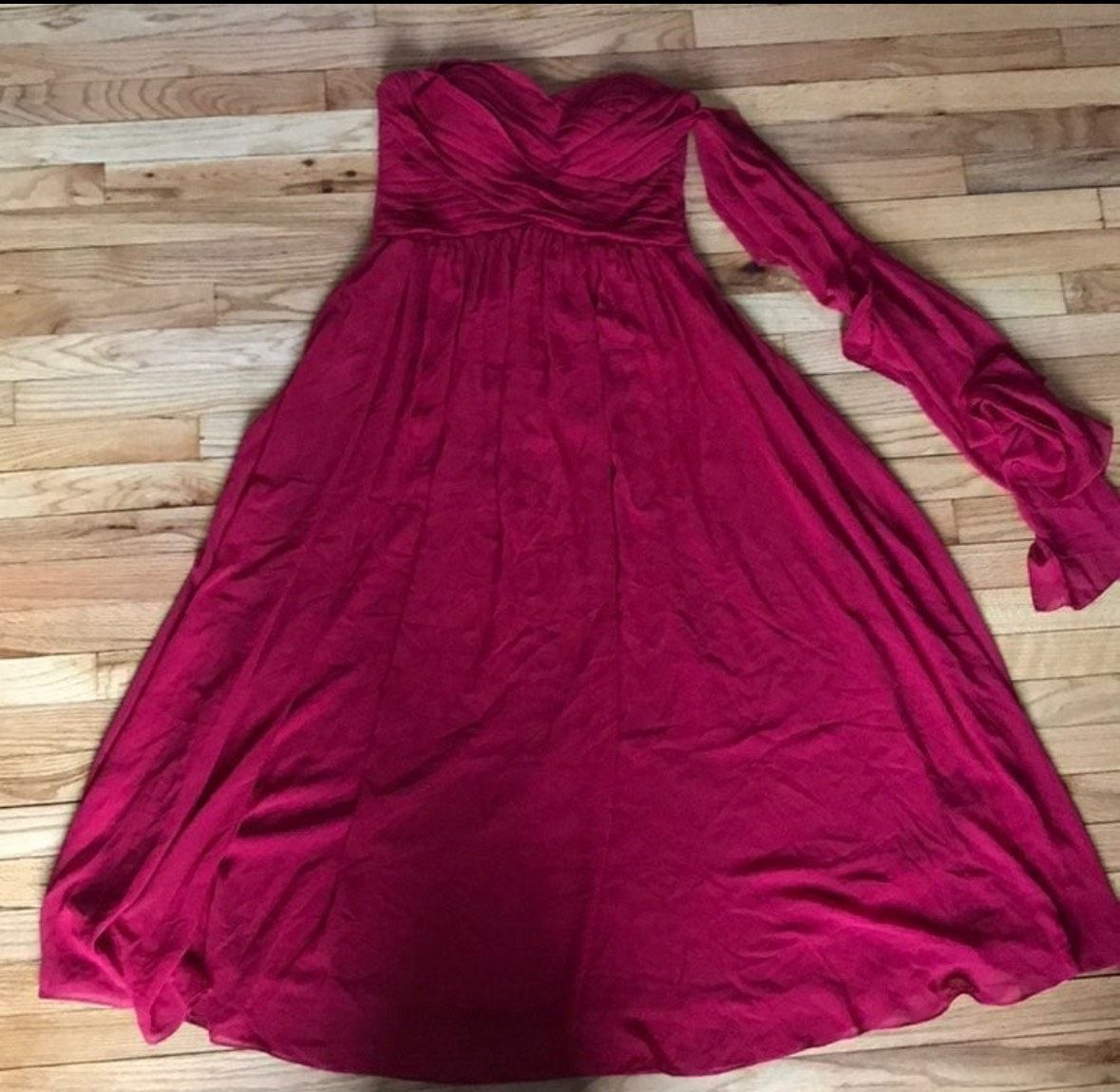 Cindy Size XL Prom Strapless Red A-line Dress on Queenly