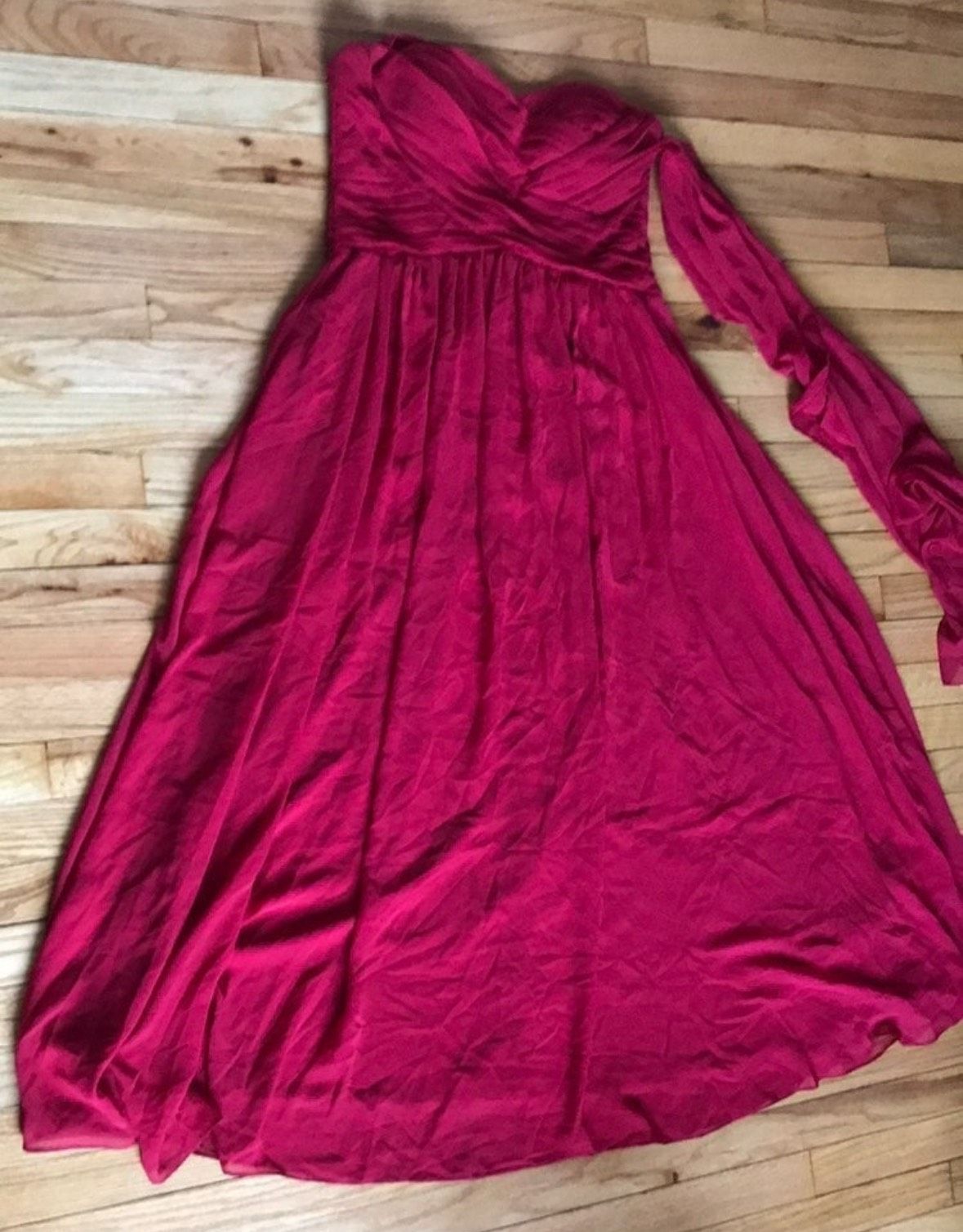 Cindy Size XL Prom Strapless Red A-line Dress on Queenly