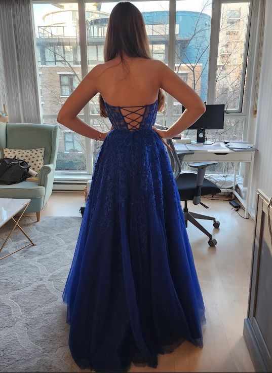 Sherri Hill Size 6 Blue Ball Gown on Queenly