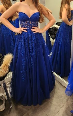 Sherri Hill Size 6 Blue Ball Gown on Queenly