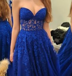 Sherri Hill Size 6 Blue Ball Gown on Queenly