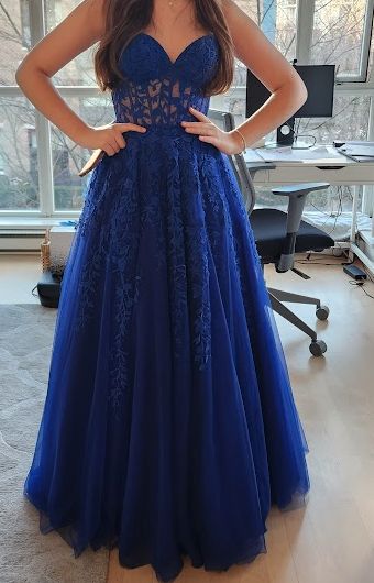 Sherri Hill Size 6 Blue Ball Gown on Queenly